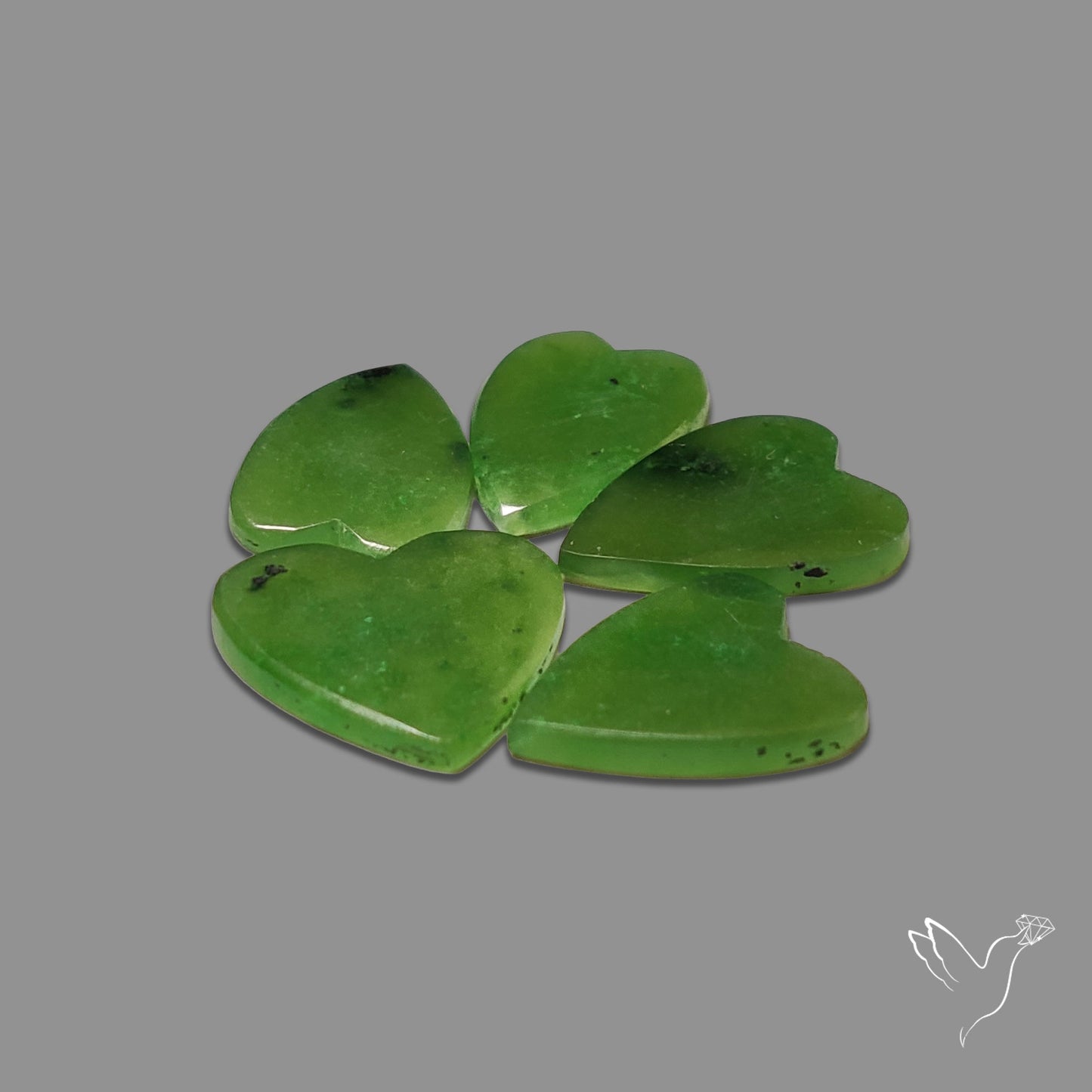 Nephrite Jade Hearts Lot