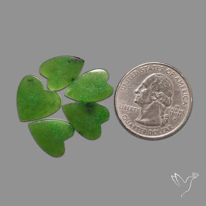 Nephrite Jade Hearts Lot