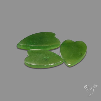 Nephrite Jade Hearts Lot