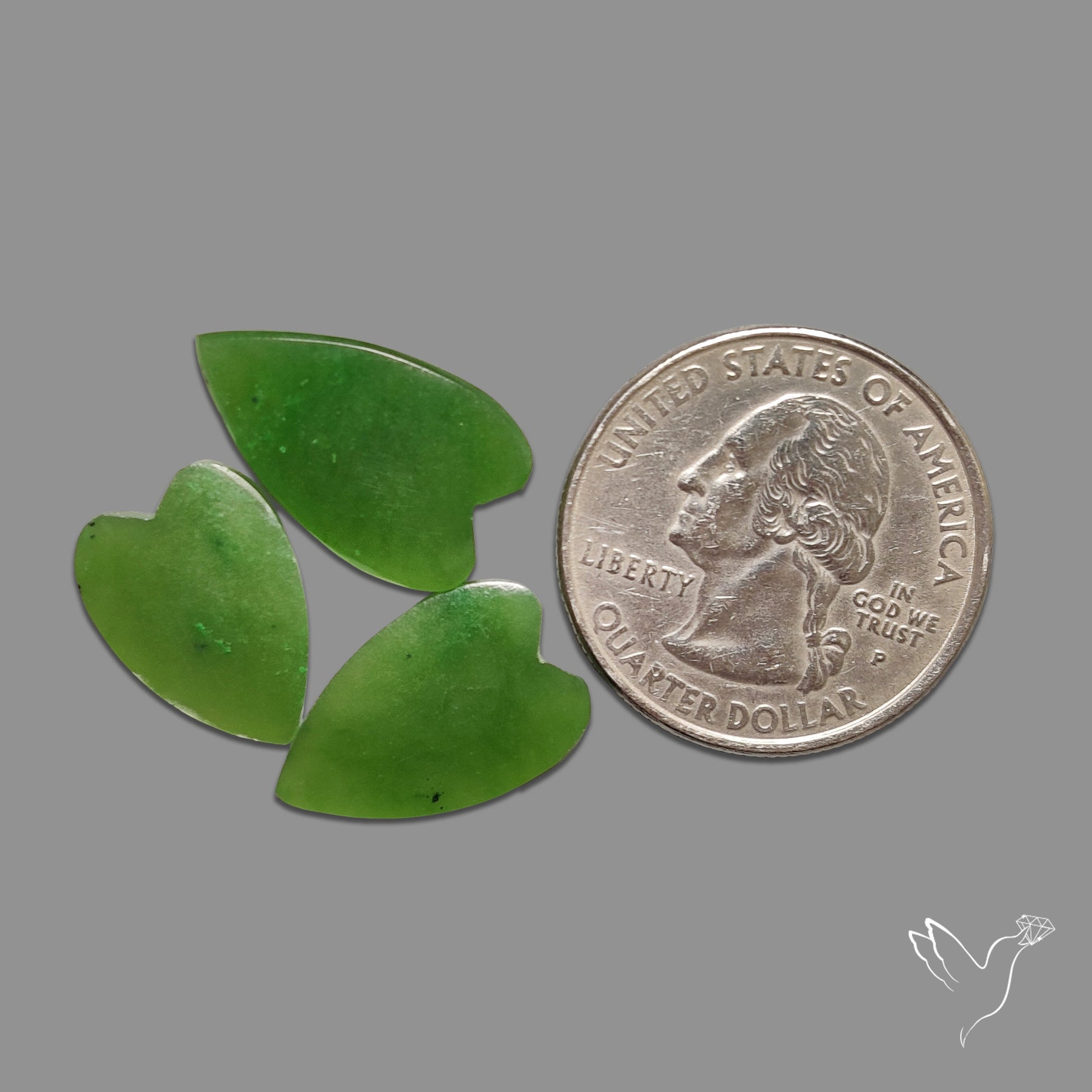 Nephrite Jade Hearts Lot