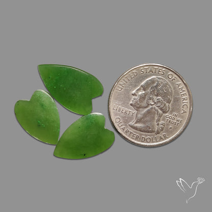 Nephrite Jade Hearts Lot