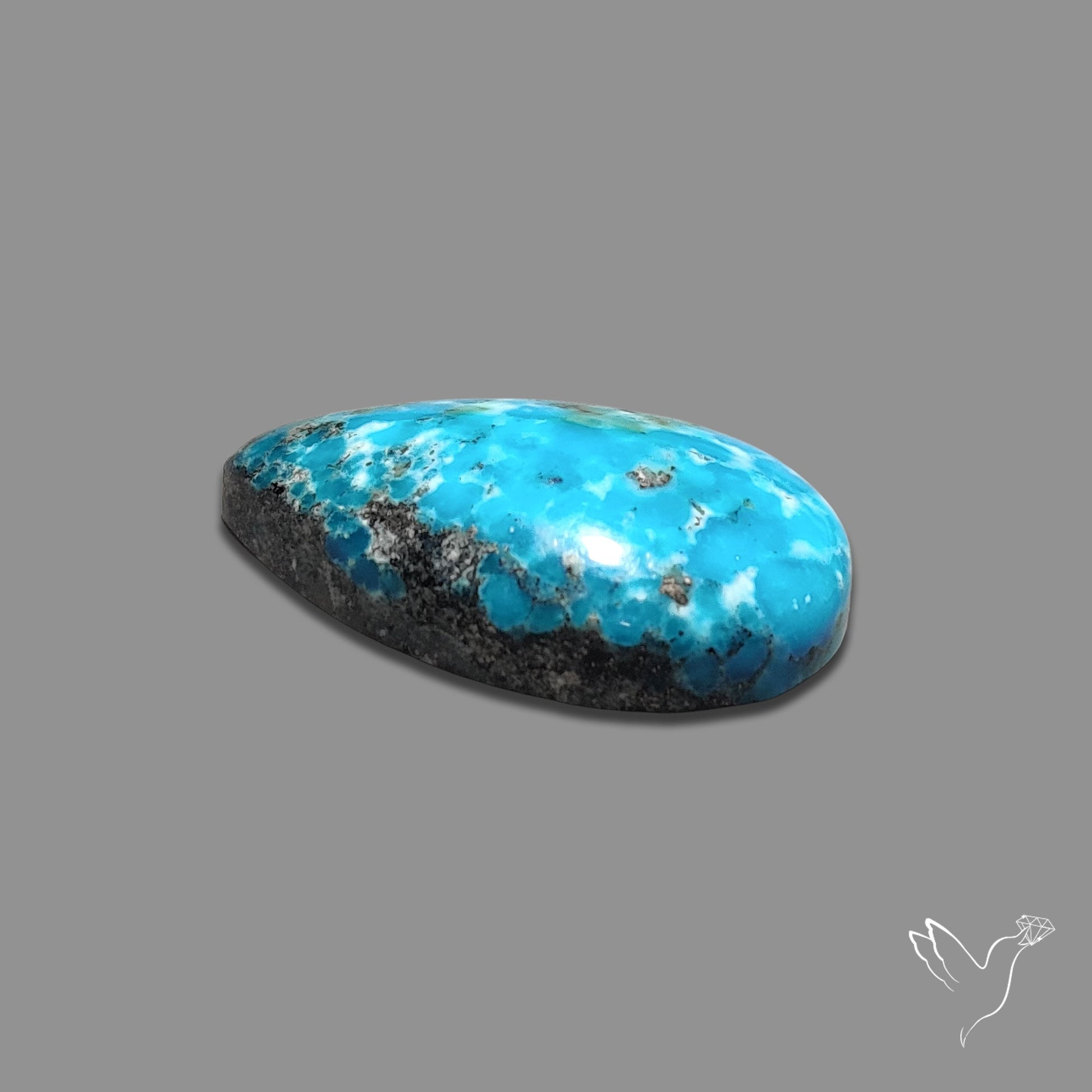 Persian White Water Turquoise Cabochon