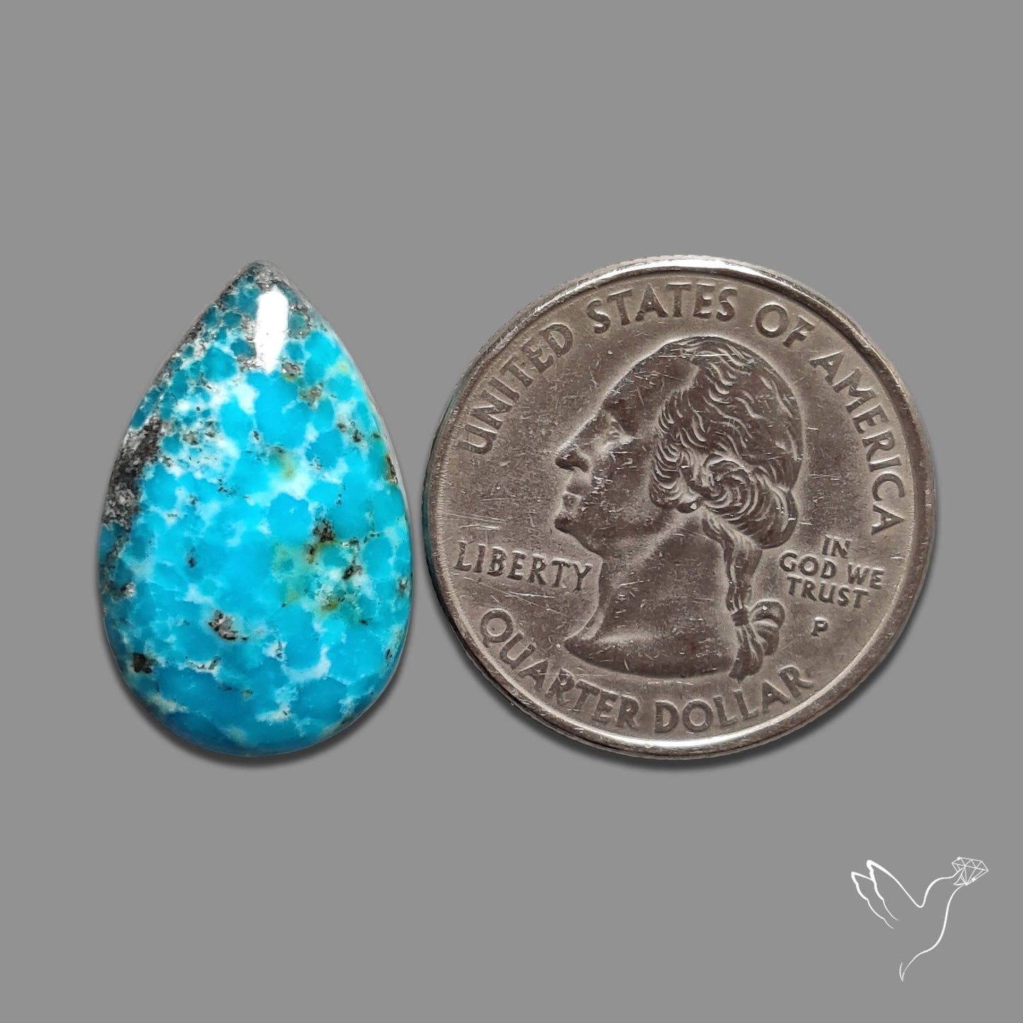 Persian White Water Turquoise Cabochon