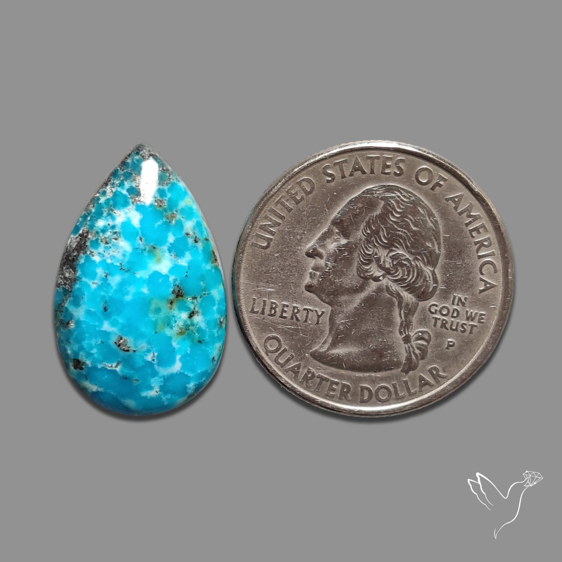 Persian White Water Turquoise Cabochon
