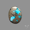 Persian Turquoise with Pyrite Inclusion Cabochon