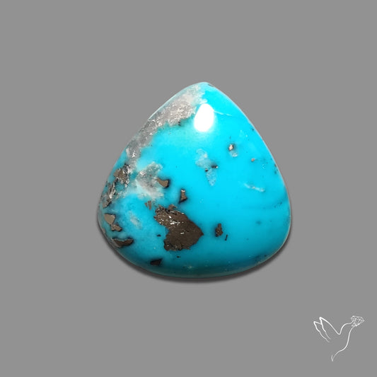 Persian Turquoise with Pyrite Inclusion Cabochon