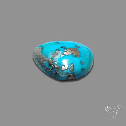 Persian Turquoise with Pyrite Inclusion Cabochon