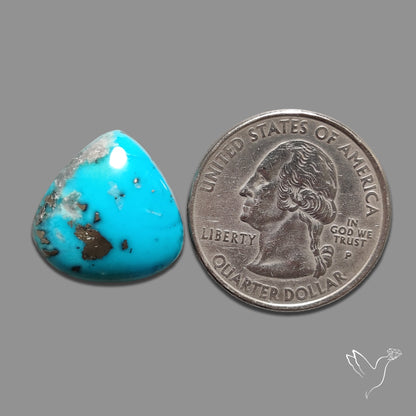 Persian Turquoise with Pyrite Inclusion Cabochon