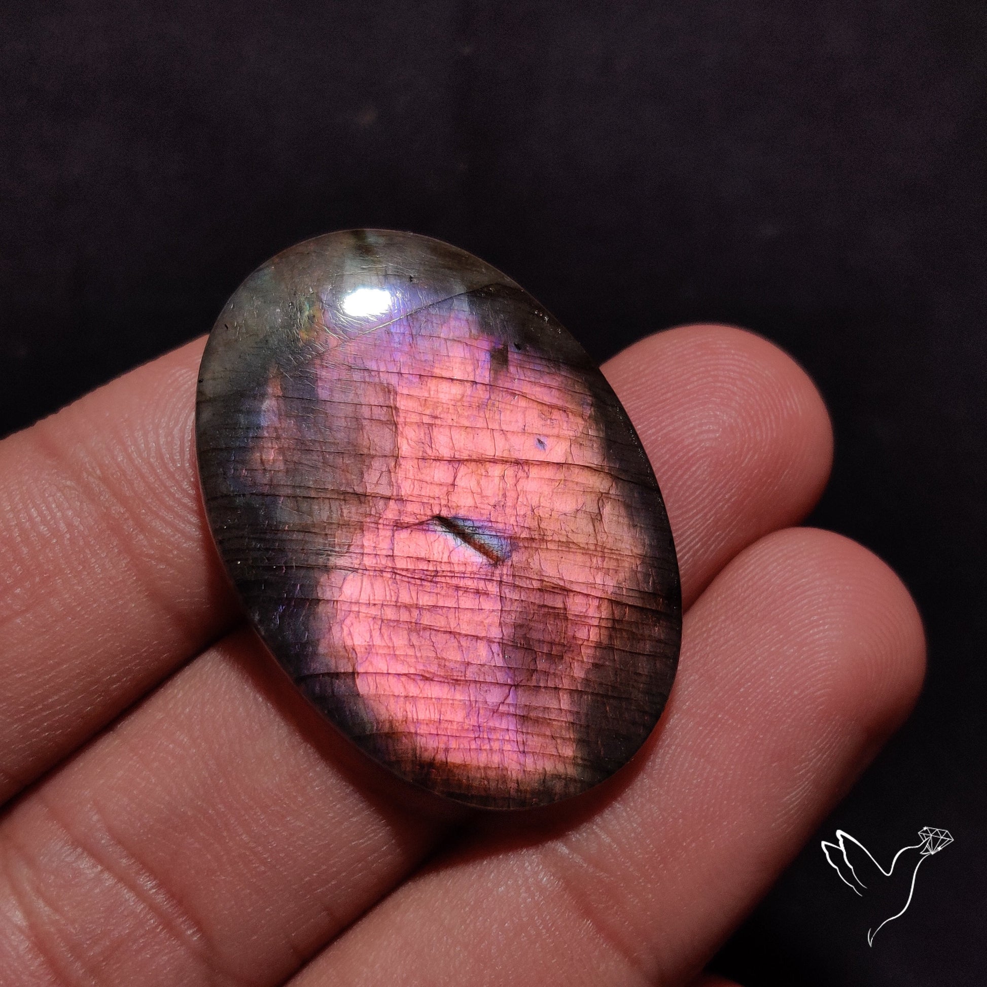 Finland Spectrolite Rainbow Purple Sheen Cabochon
