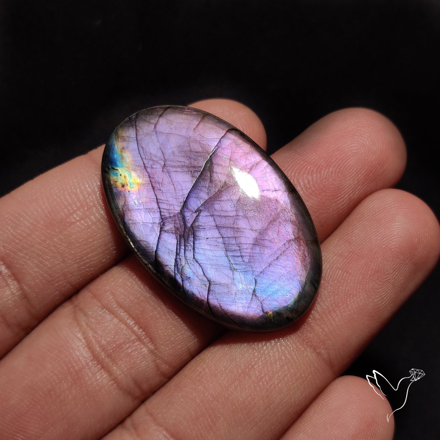 Finland Spectrolite Rainbow Purple Sheen Cabochon