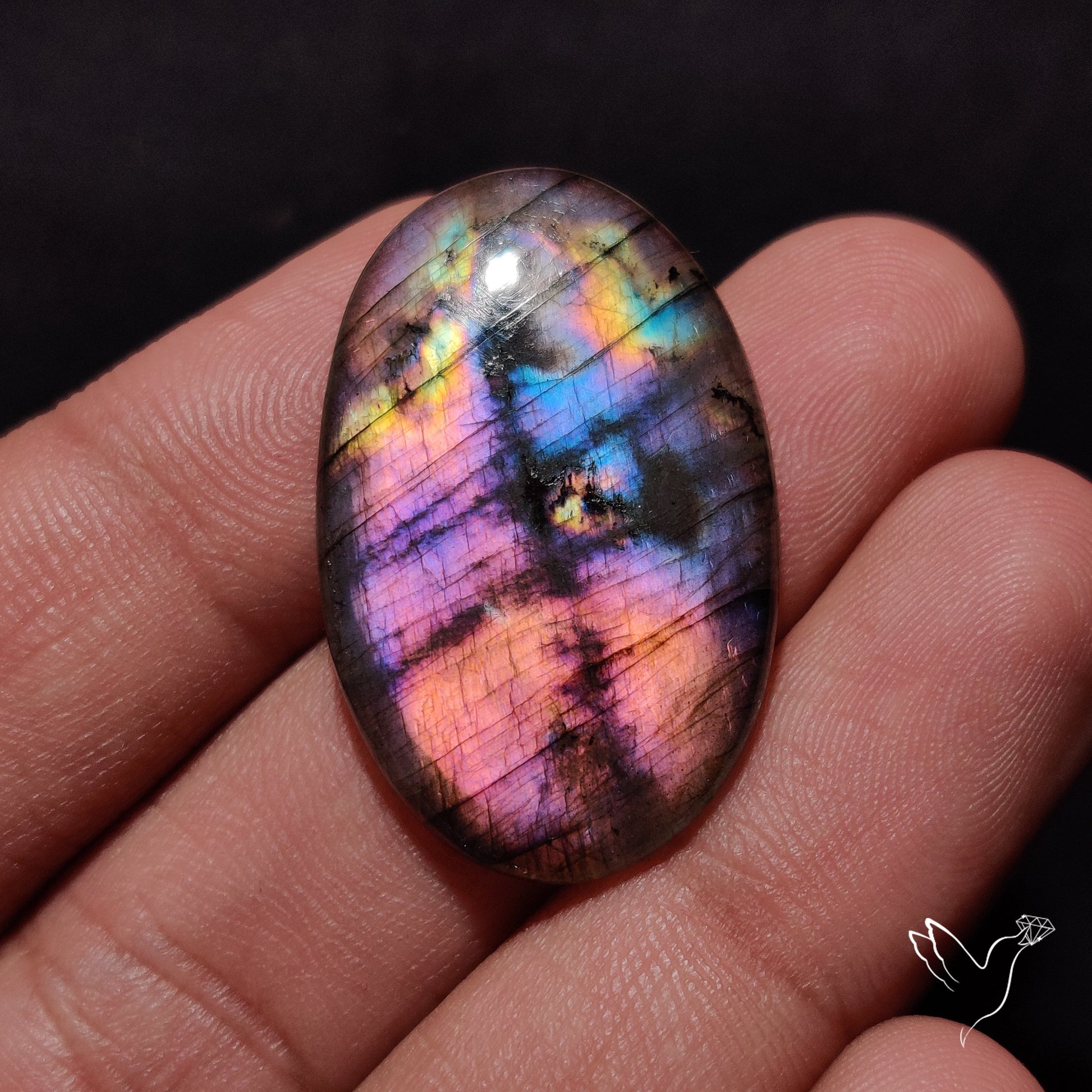 Finland Spectrolite Rainbow Purple Sheen Cabochon