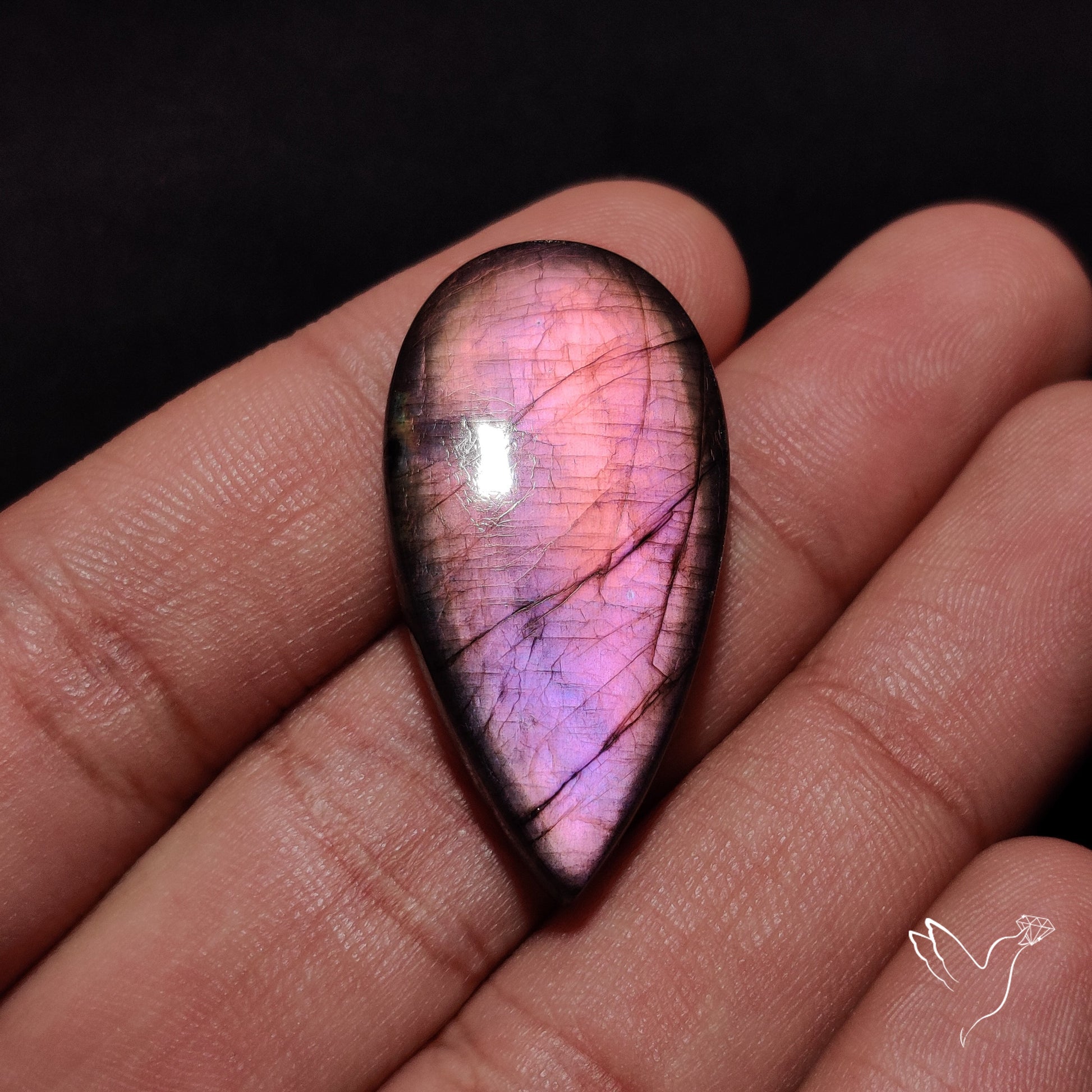 Finland Spectrolite Rainbow Purple Sheen Cabochon