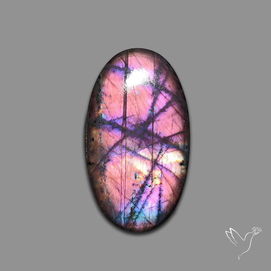 Finland Spectrolite Rainbow Purple Sheen Cabochon