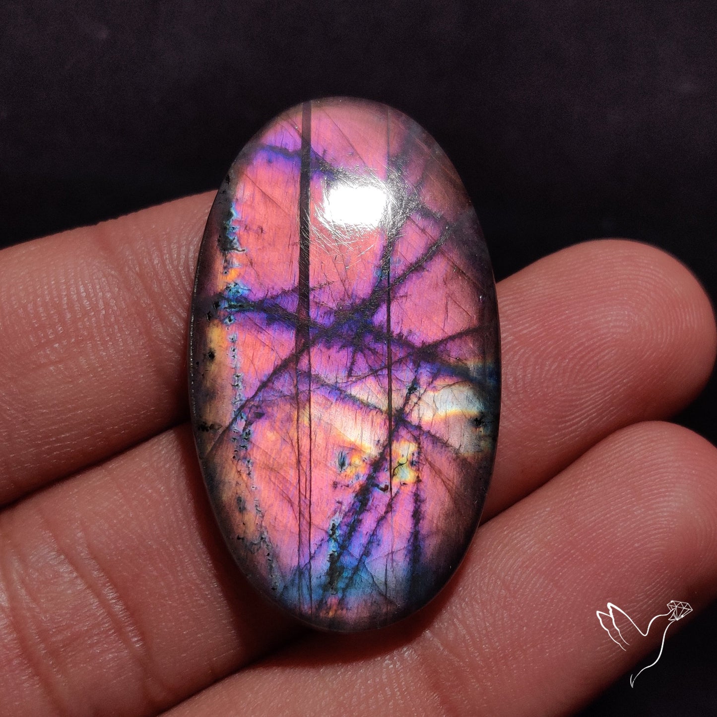Finland Spectrolite Rainbow Purple Sheen Cabochon