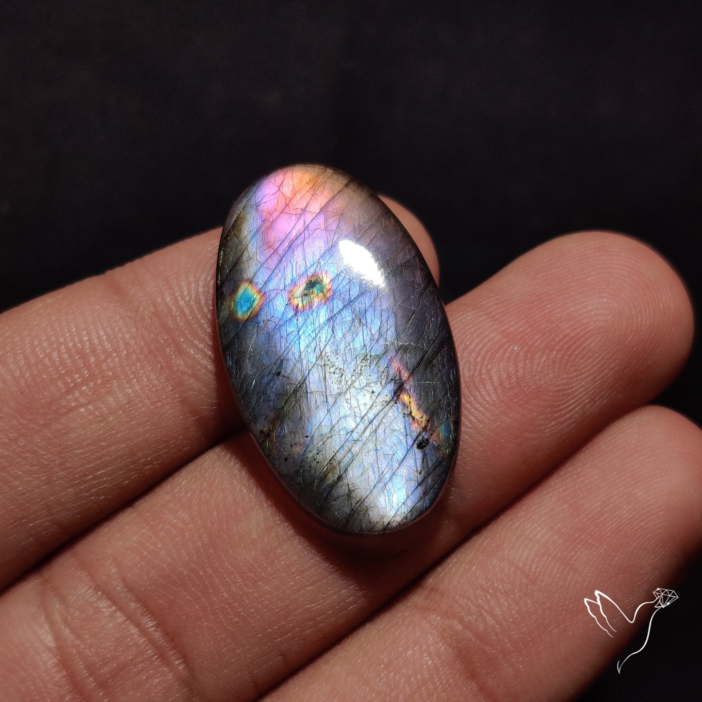 Finland Spectrolite Rainbow Purple Sheen Cabochon