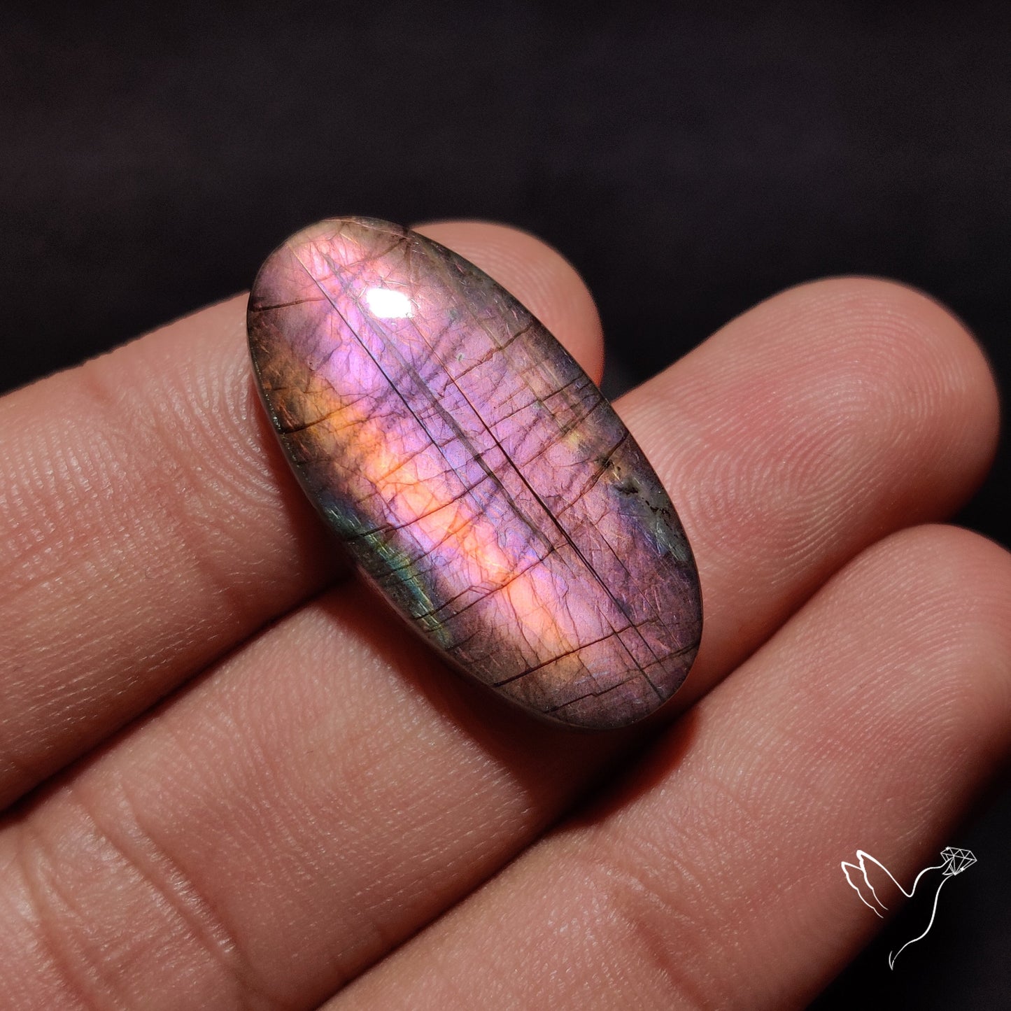 Finland Spectrolite Rainbow Purple Sheen Cabochon