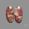 Pink Tourmaline Mosaic In Quartz Pair