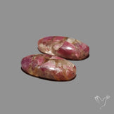 Pink Tourmaline Mosaic In Quartz Pair
