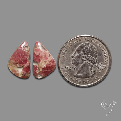 Pink Tourmaline Mosaic In Quartz Pair