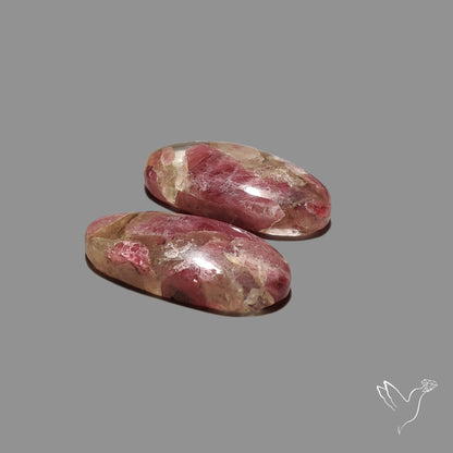 Pink Tourmaline Mosaic In Quartz Pair