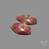 Pink Tourmaline Mosaic In Quartz Pair
