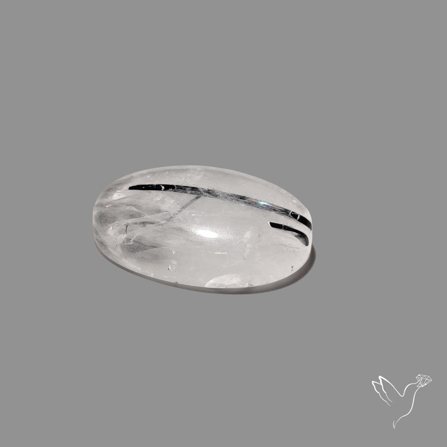 Black Tourmaline In Quartz Cabochon