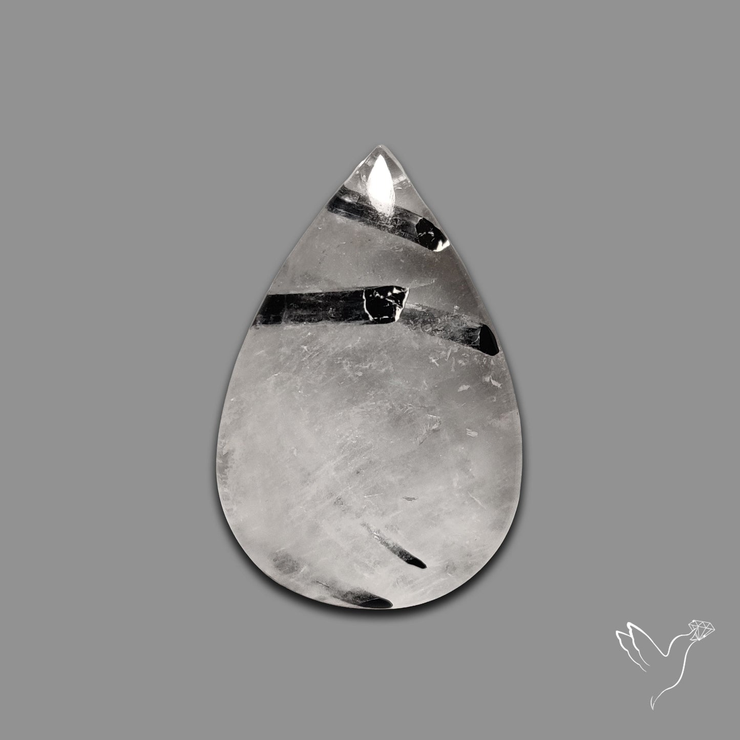 Black Tourmaline In Quartz Cabochon