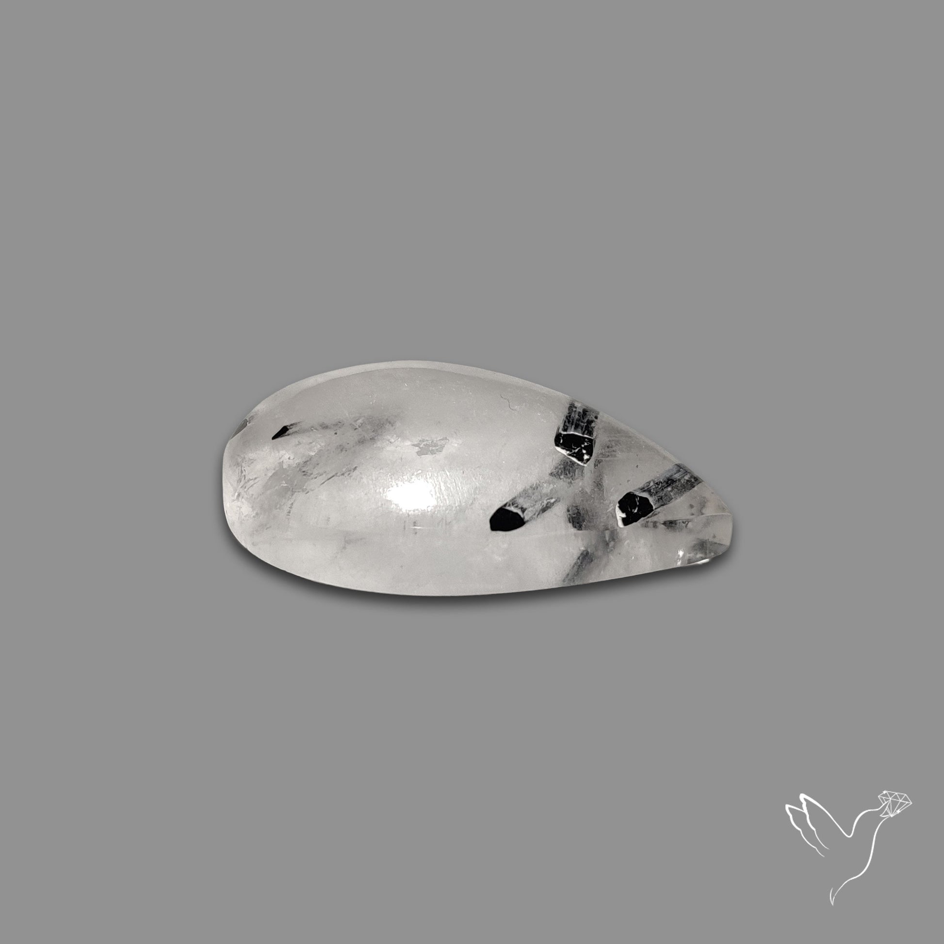 Black Tourmaline In Quartz Cabochon