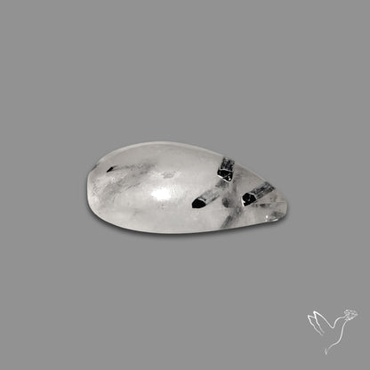 Black Tourmaline In Quartz Cabochon