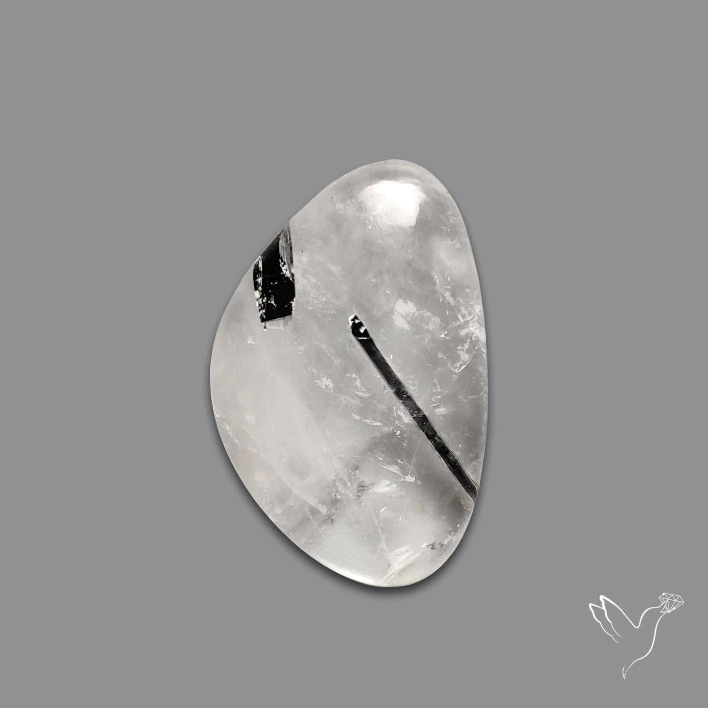 Black Tourmaline In Quartz Cabochon