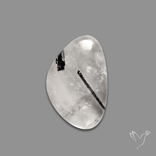 Black Tourmaline In Quartz Cabochon