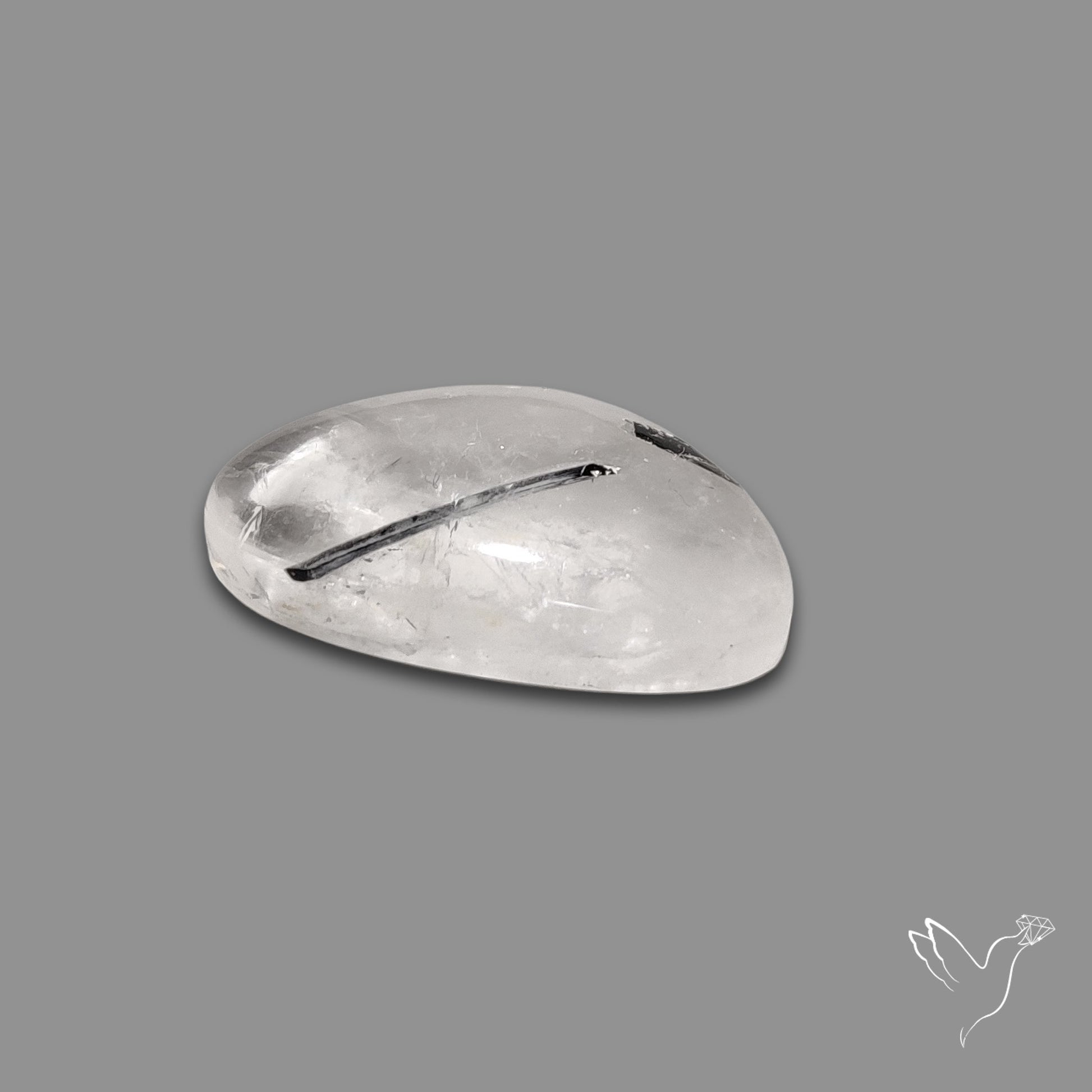 Black Tourmaline In Quartz Cabochon