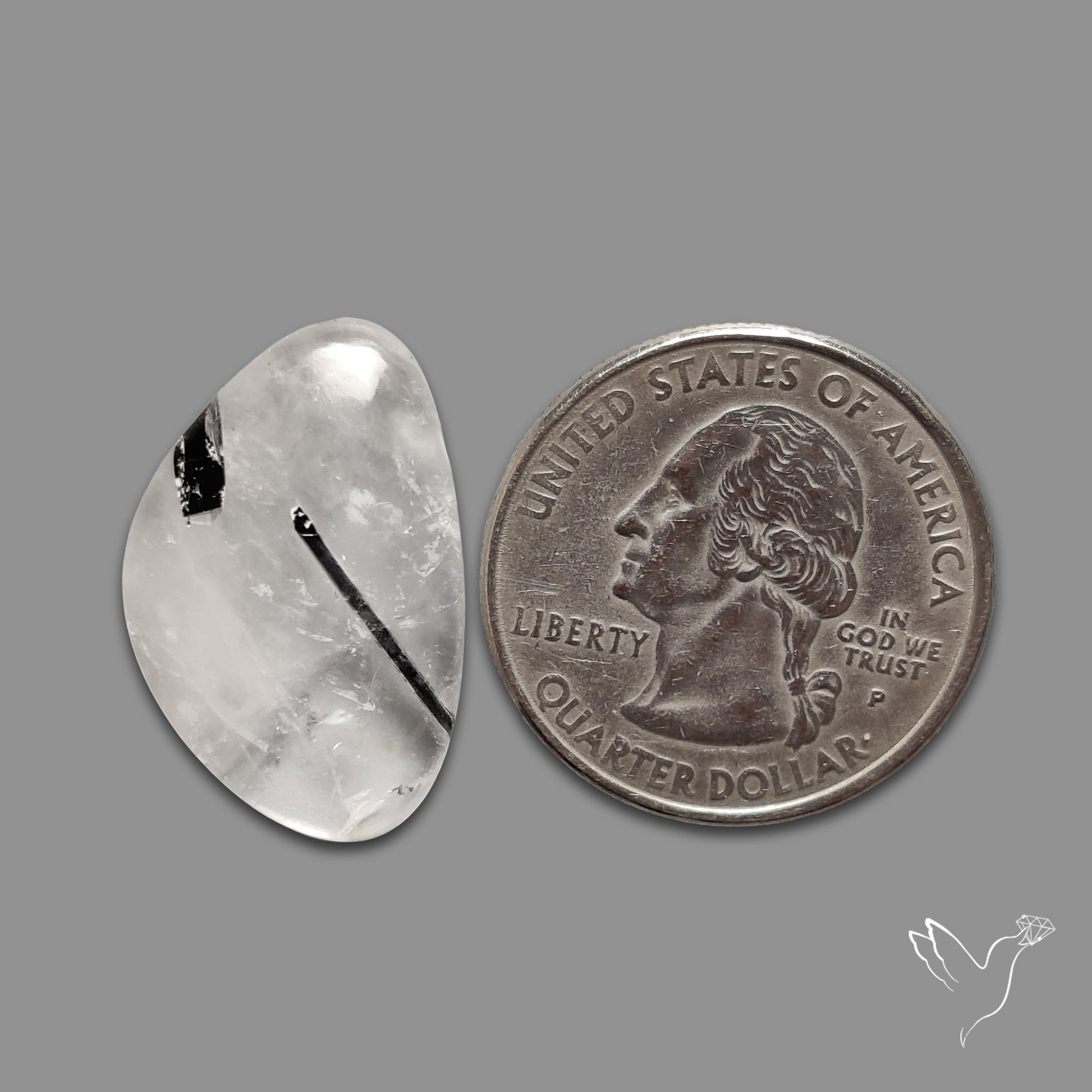 Black Tourmaline In Quartz Cabochon