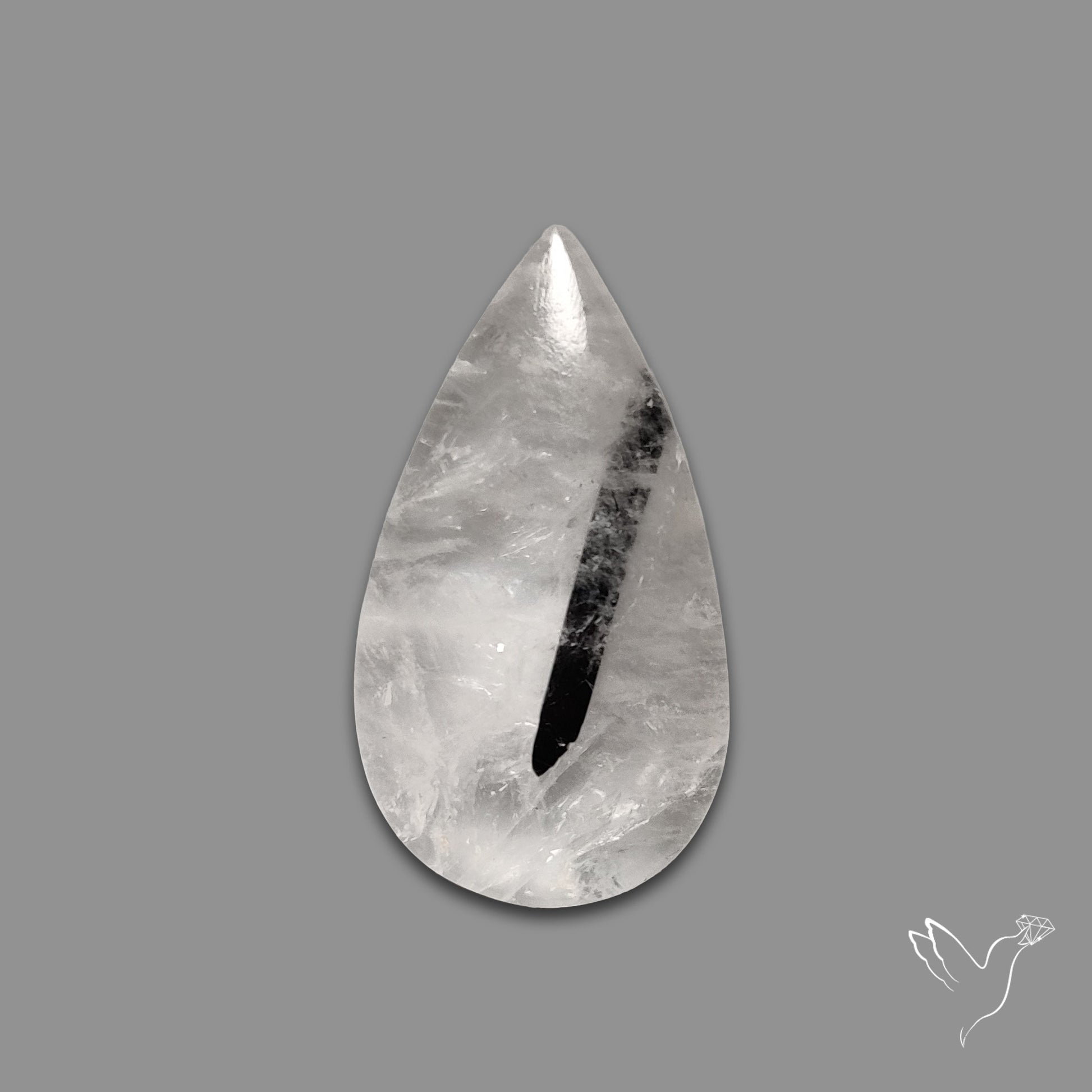 Black Tourmaline In Quartz Cabochon