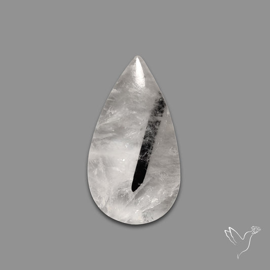 Black Tourmaline In Quartz Cabochon