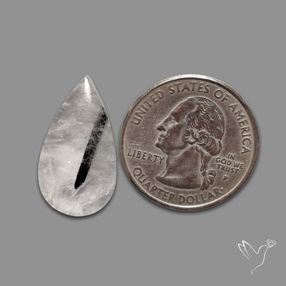 Black Tourmaline In Quartz Cabochon