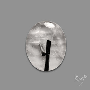 Black Tourmaline In Quartz Cabochon