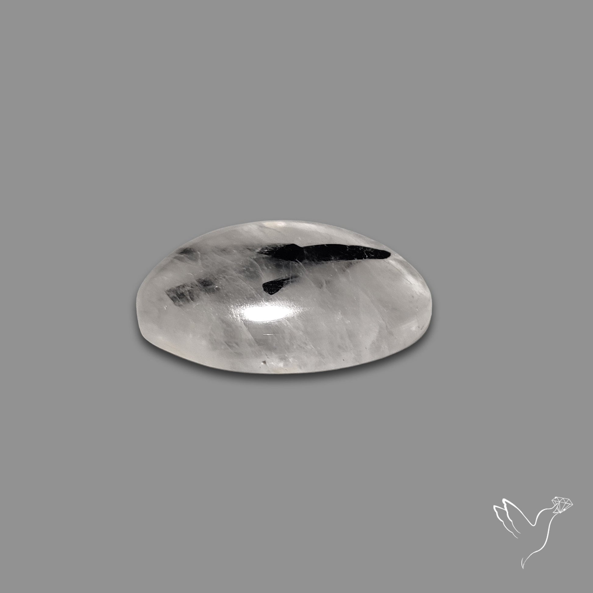 Black Tourmaline In Quartz Cabochon