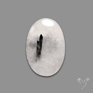 Black Tourmaline In Quartz Cabochon