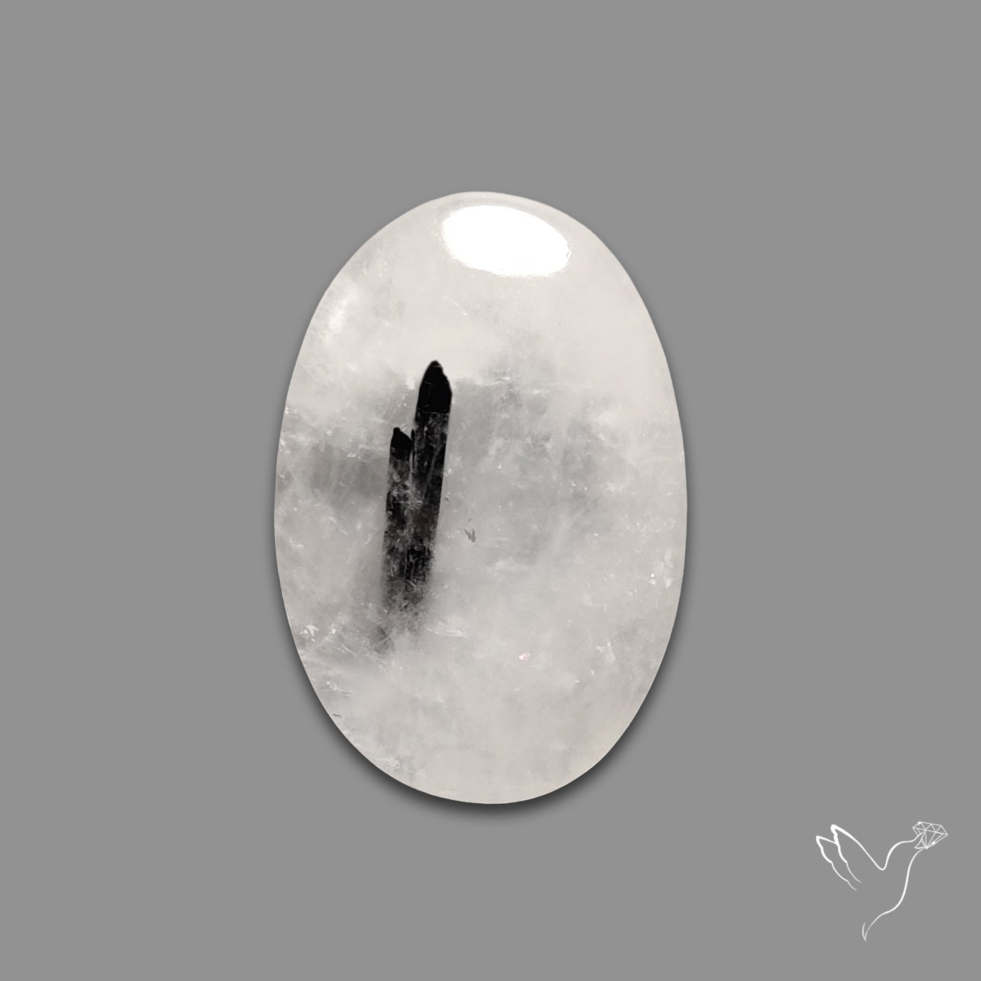 Black Tourmaline In Quartz Cabochon