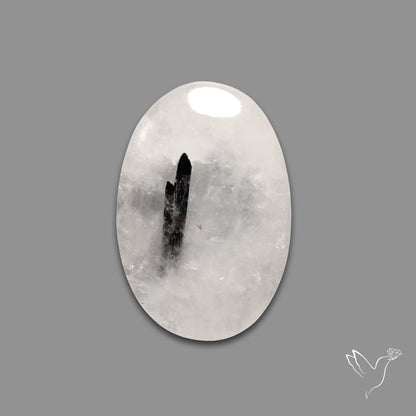 Black Tourmaline In Quartz Cabochon