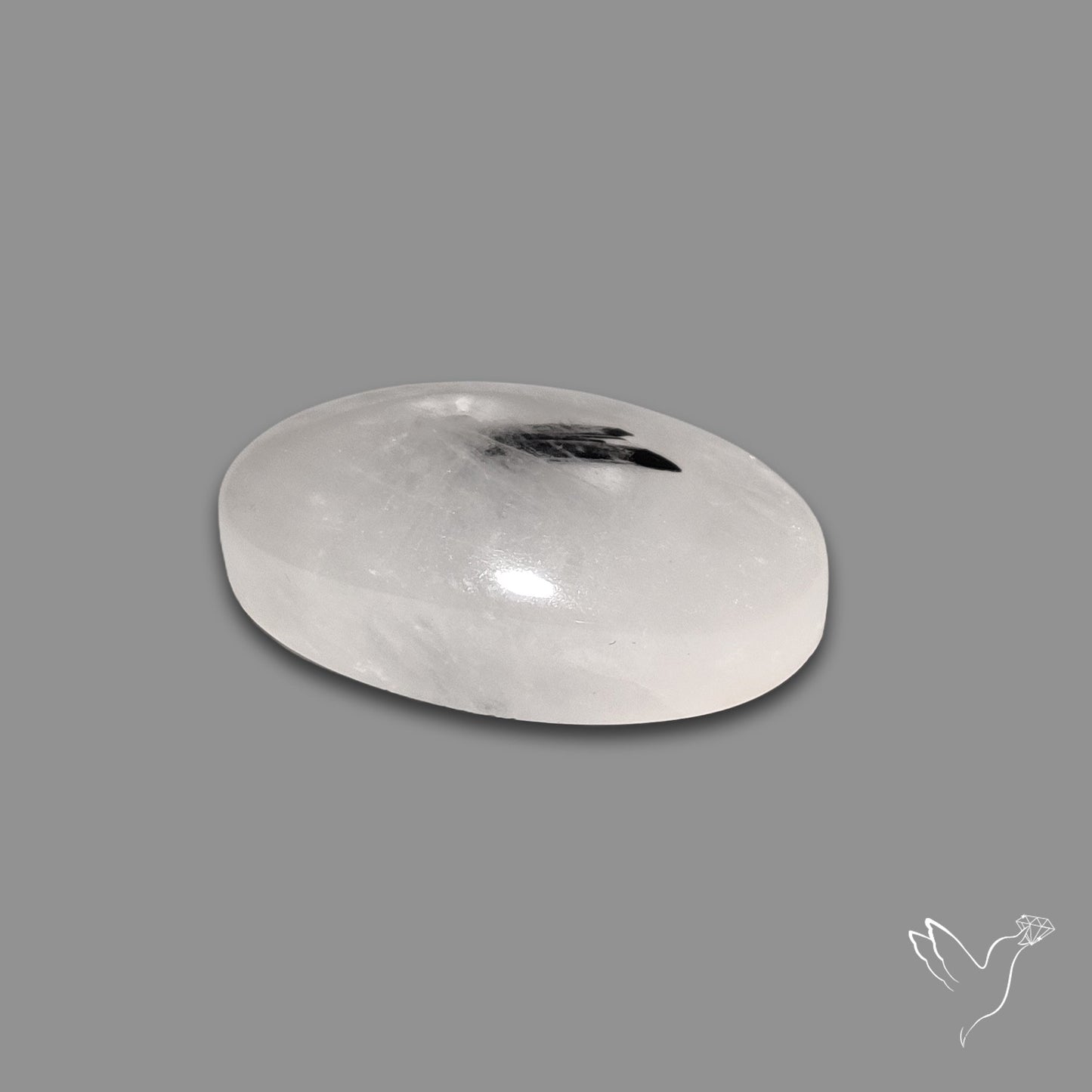 Black Tourmaline In Quartz Cabochon