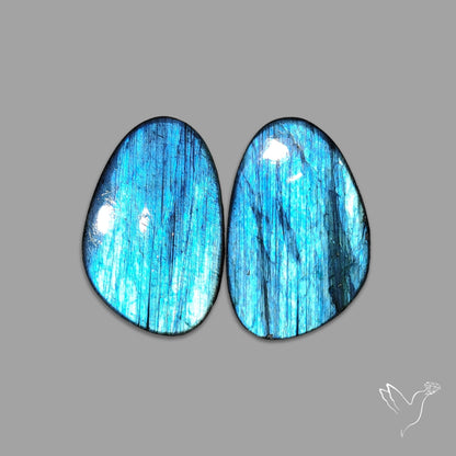 Clear Blue Labradorite Pair