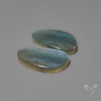 Clear Blue Labradorite Pair