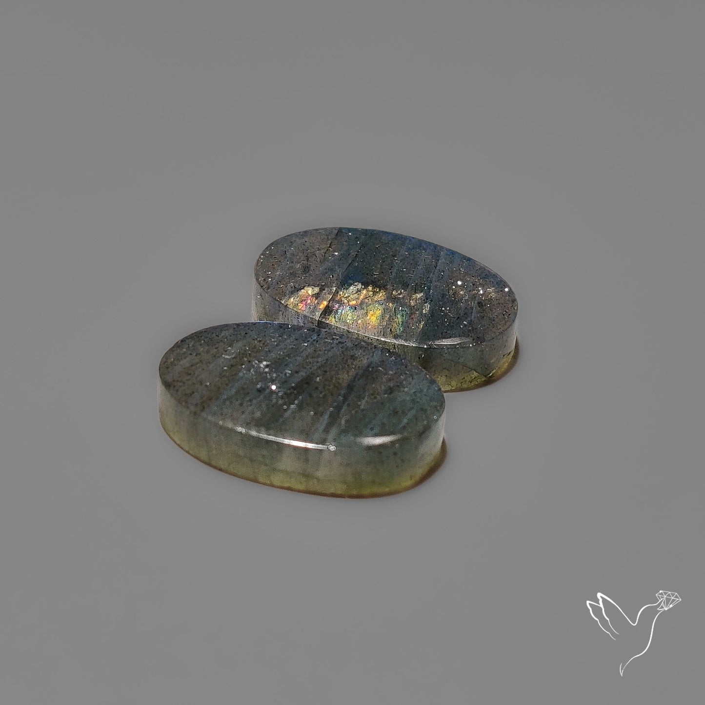 Clear Blue Labradorite Pair