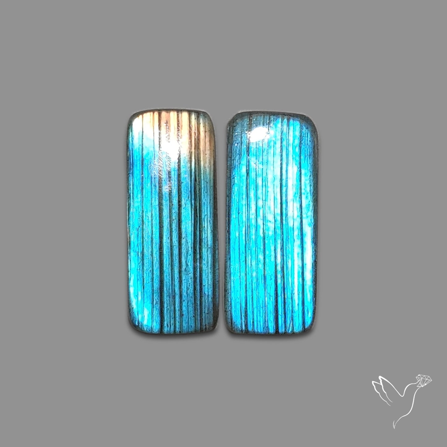 Clear Blue Labradorite Pair