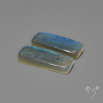 Clear Blue Labradorite Pair