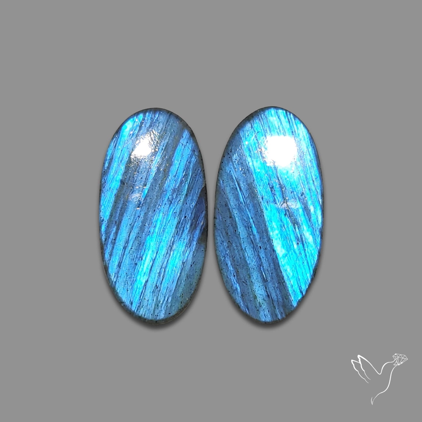 Clear Blue Labradorite Pair