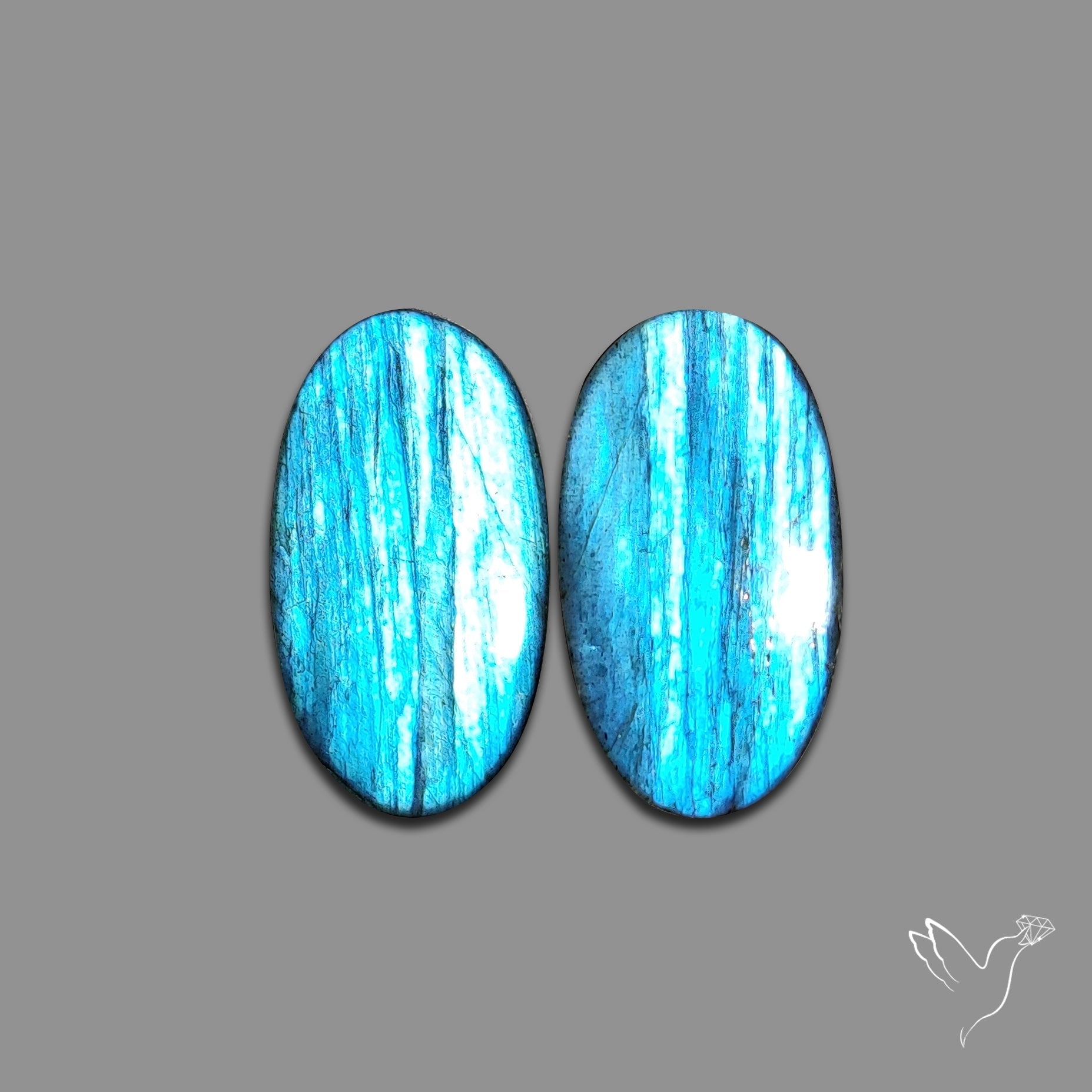 Clear Blue Labradorite Pair
