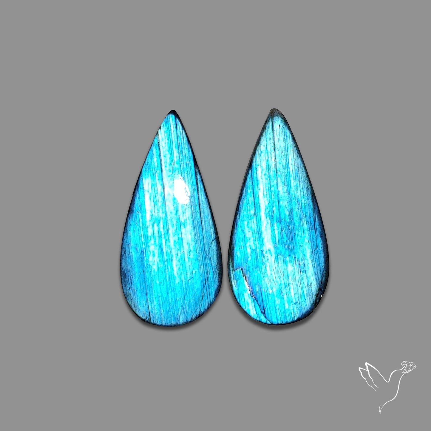 Clear Blue Labradorite Pair